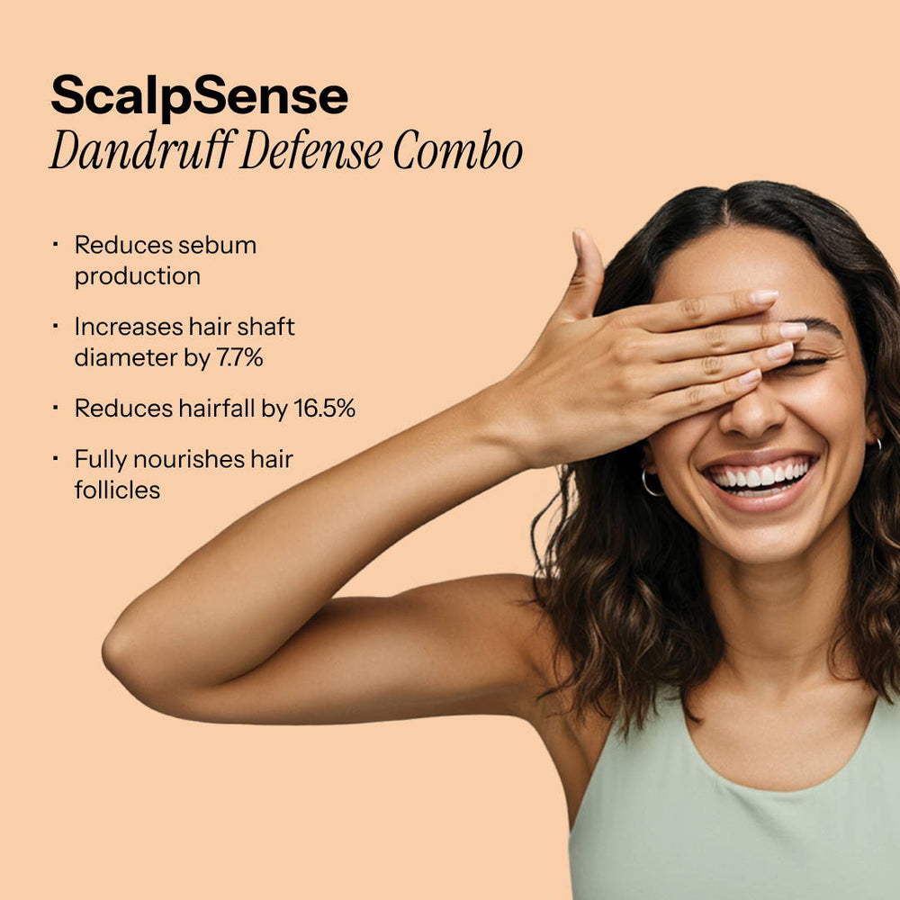 Scalpsense Dandruff Defense Combo—professional care set to combat dandruff, soothe irritation, and restore scalp health.