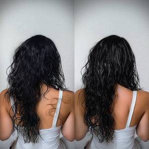 ScalpSense Hairfall Defense Shampoo 200ml before & after, highlighting reduced hair fall, stronger roots, and healthier hair.