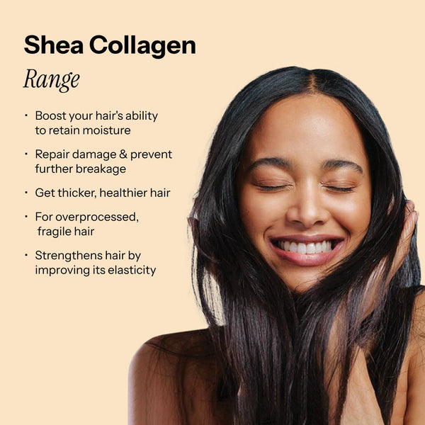 Beauty Garage Shea 18-MEA Collagen Range—restores strength, boosts hydration, and enhances shine for healthy, resilient hair.