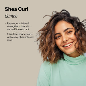 Beauty Garage Shea Retention Curl Combo—hydrates, defines curls, and controls frizz for smooth, bouncy, and nourished hair."