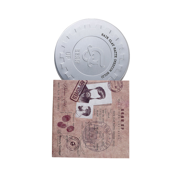 Beauty Garage Gear Up Hair Clay Matte Medium Hold 100g – Hair clay for men with medium hold, natural matte finish.