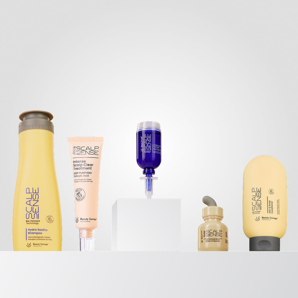 Scalpsense Hydra Soothe combo pack of 5 with shampoo, conditioner, and serum for soothing scalp and reducing hair fall