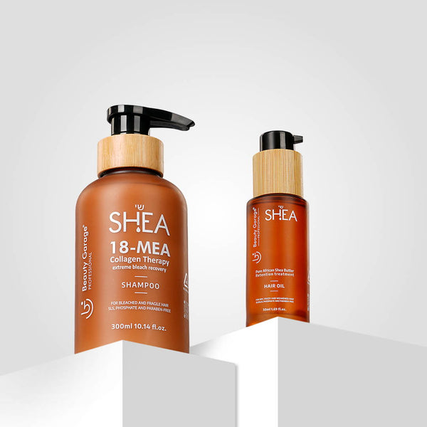 Shea 18-MEA Collagen Therapy Shampoo & Shea Retention Hair Oil | Strengthen, Hydrate & Restore Hair Naturally