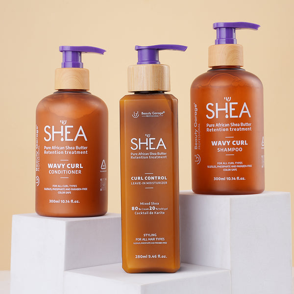 Shea Curl Series 80/20—professional blend for deep hydration, curl definition, and frizz control with 80% cream and 20% oil.