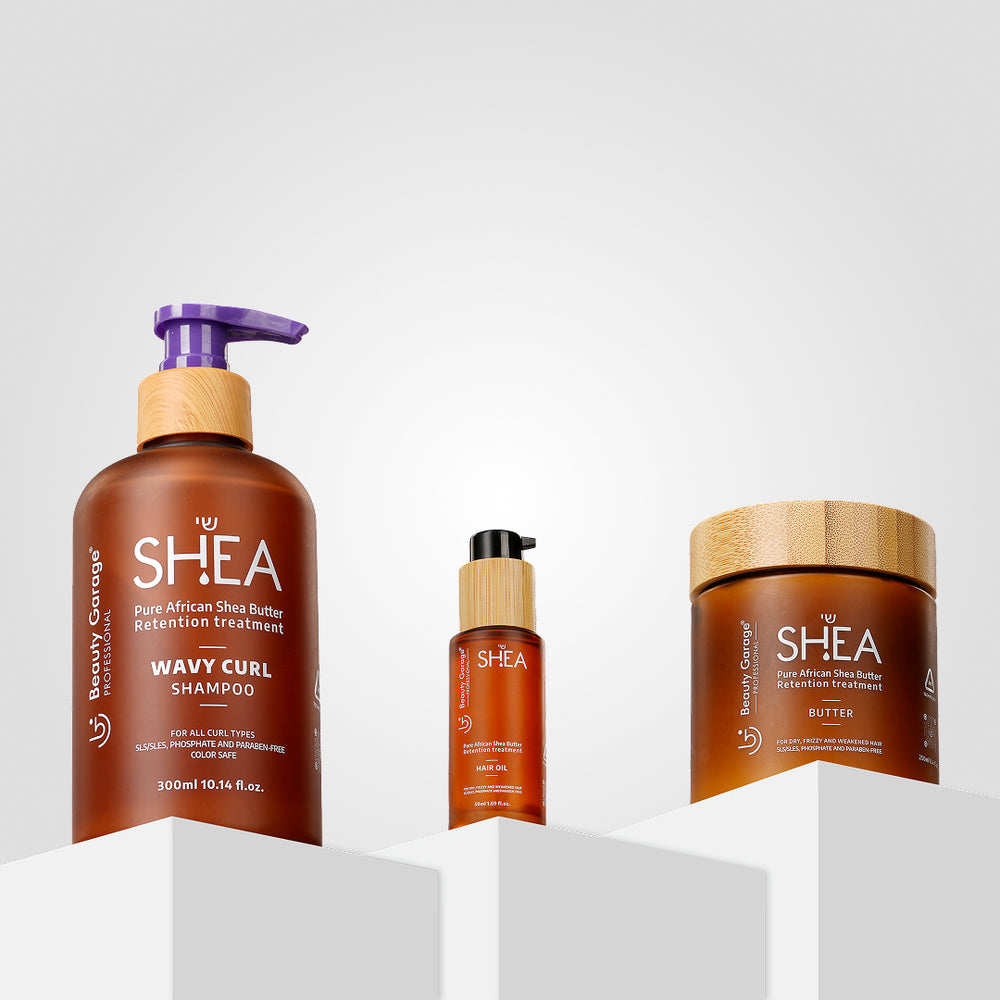 Shea Curl Shampoo, Hair Mask & Oil for Curly Hair – Deep Nourishment & Frizz Control | Beauty Garage Haircare
