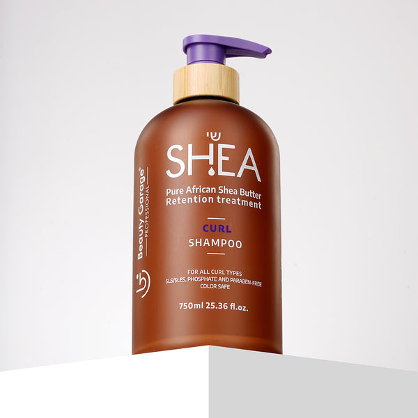 Shea Curl Shampoo—professional formula for gentle cleansing, hydration, and enhanced curl definition with frizz control.