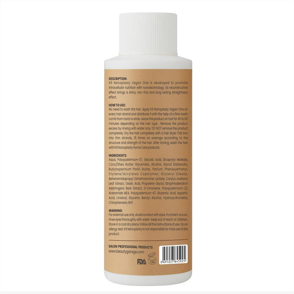 Nanoplasty Vegan One | K9 Brazilian Series | 5th Generation Ultra Smooth Tanino-Fusion Technology (Salon Use Only)