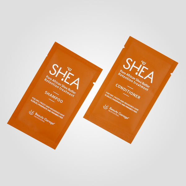 Beauty Garage Shea Retention Shampoo & Conditioner Trial Pack – smooth, hydrate, and repair dry, frizzy, and damaged hair.